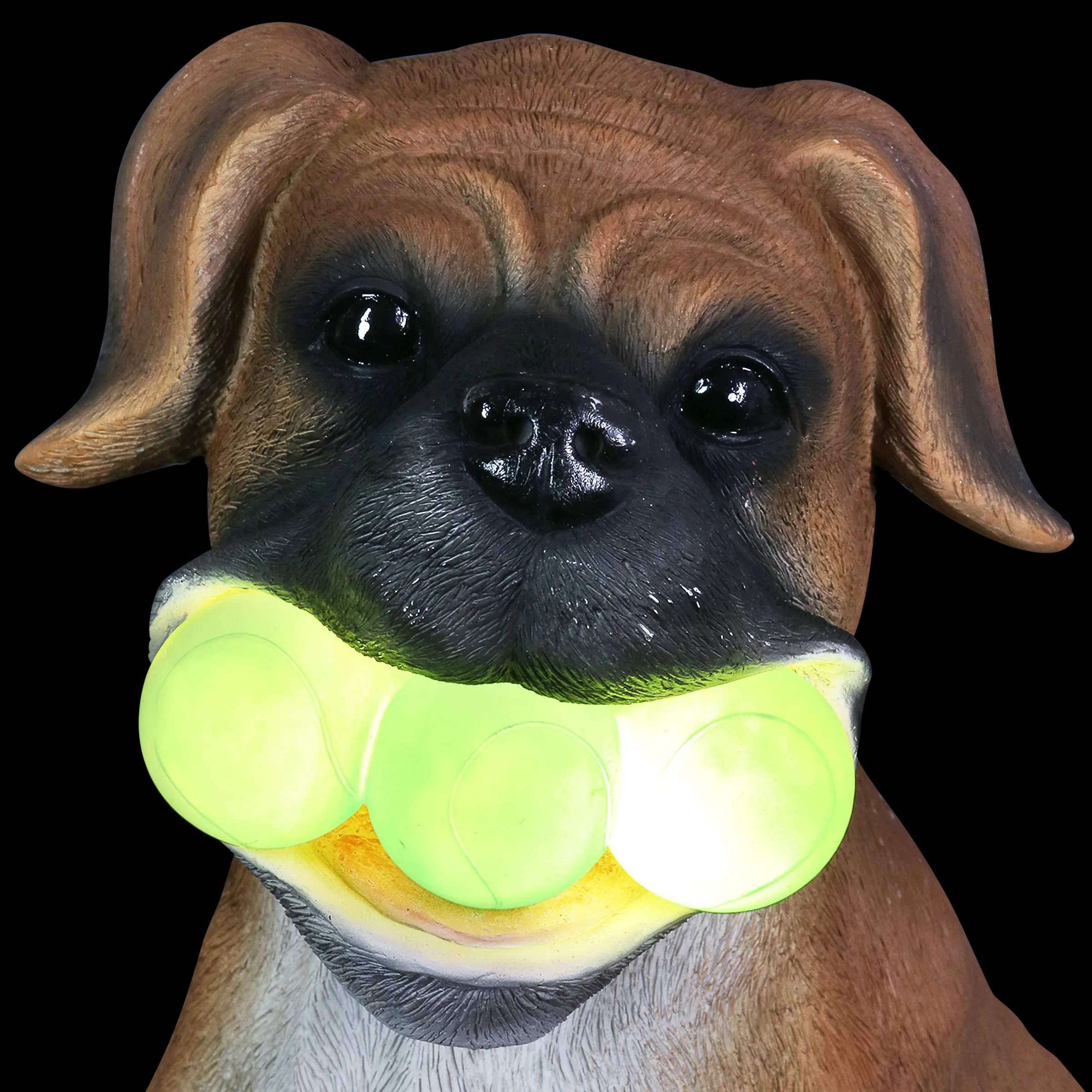 Solar Dog with LED Tennis Balls Garden Statuary, 14 Inch tall