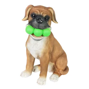 Solar Dog with LED Tennis Balls Garden Statuary, 14 Inch tall