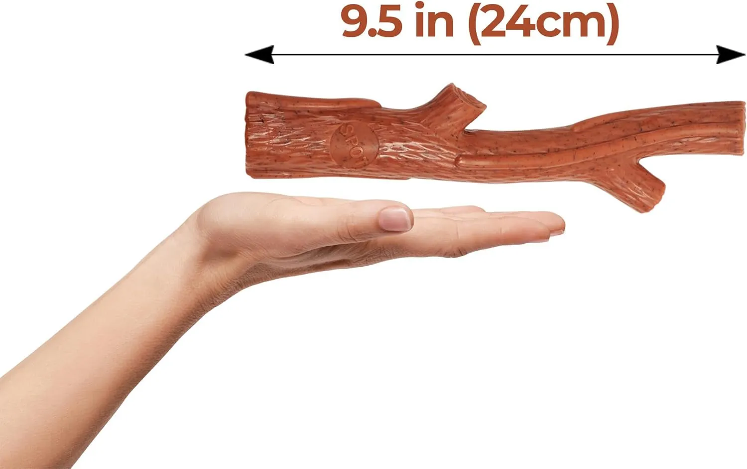 SPOT Bam-Bones plus Branch -Bamboo Fiber & Nylon, Durable Long Lasting Dog Chew for Aggressive Chewers – Great Toy for Adult Dogs & Teething Puppies under 90Lbs, Non-Splintering, 9.5In, Beef Flavor