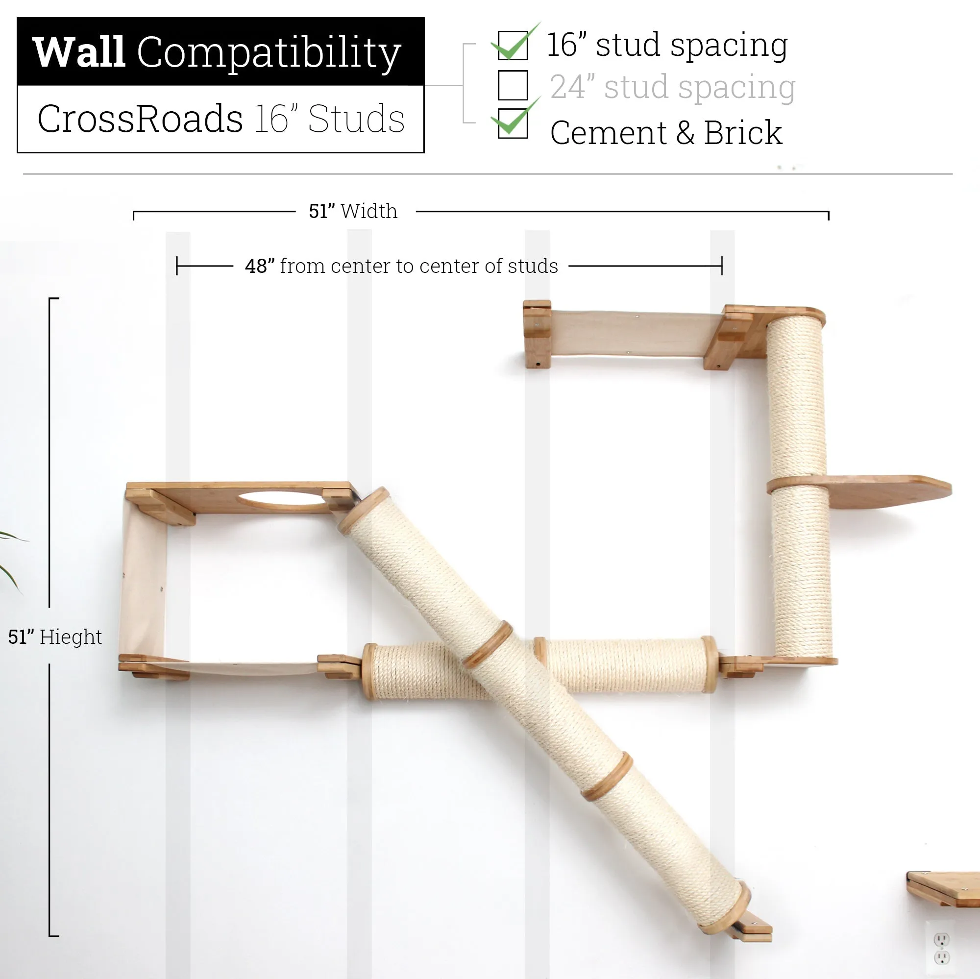 The Crossroads Wall Cat Scratcher - Cat Tree Condo - by Catastrophic Creations