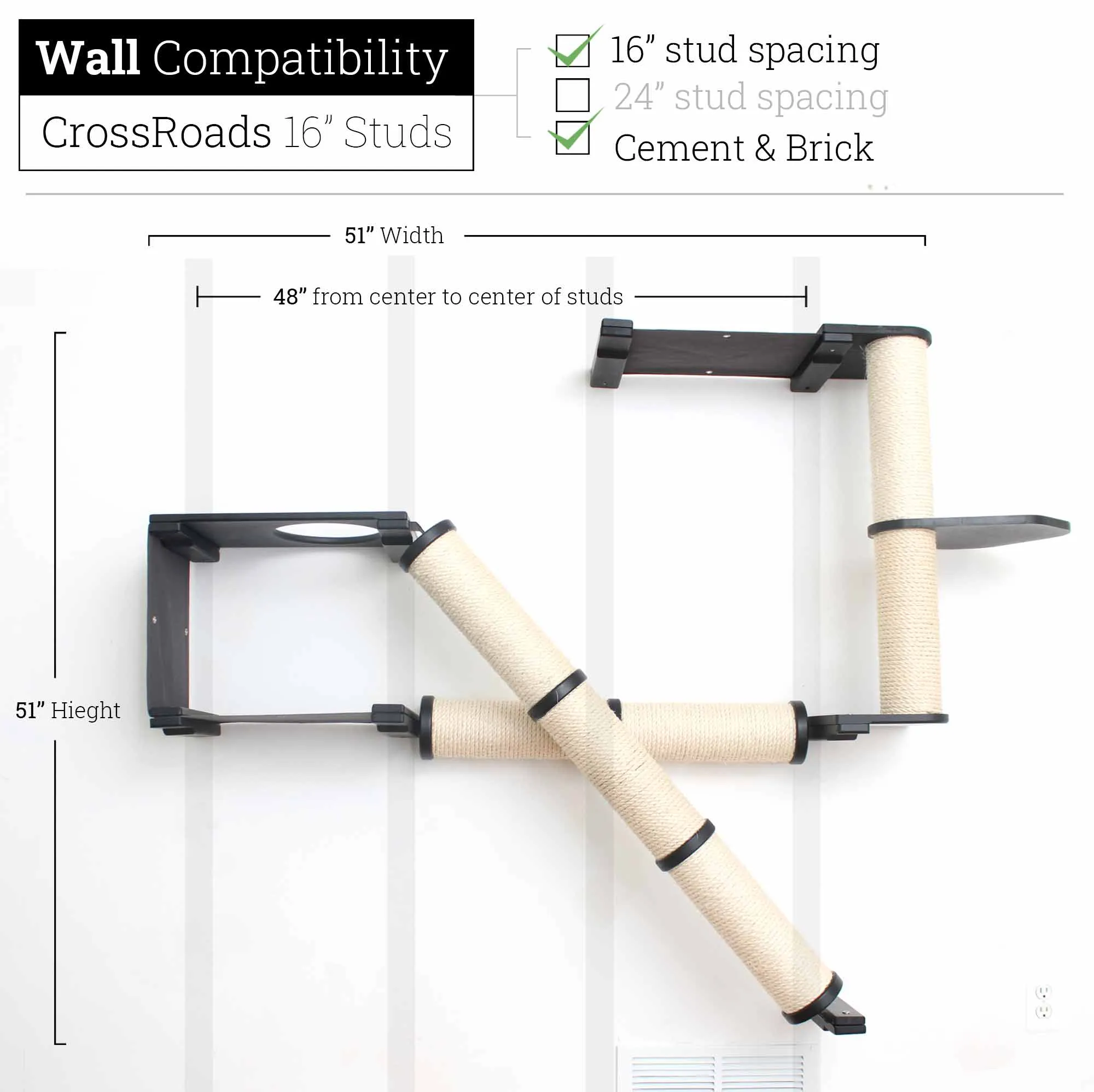 The Crossroads Wall Cat Scratcher - Cat Tree Condo - by Catastrophic Creations