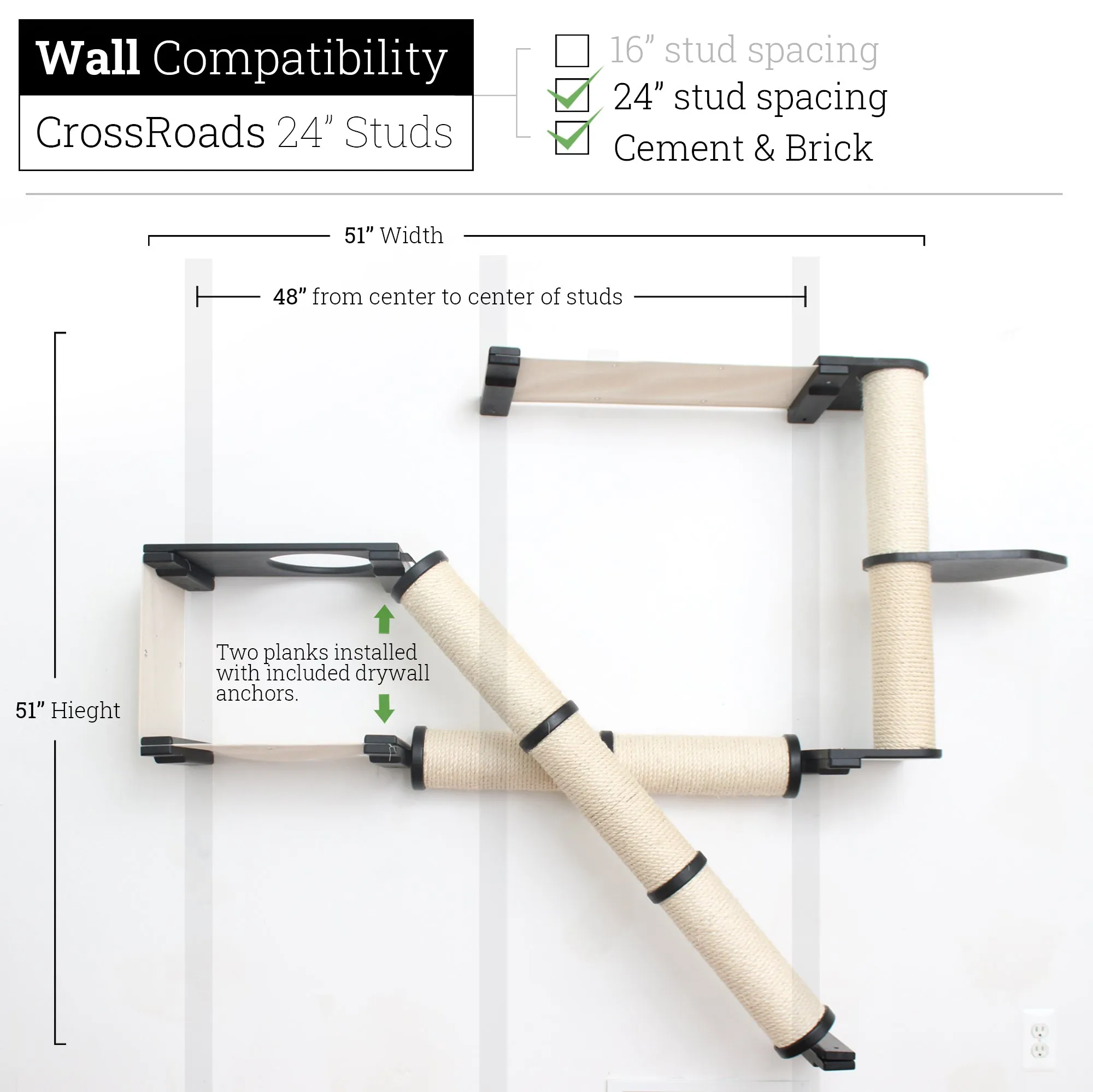 The Crossroads Wall Cat Scratcher - Cat Tree Condo - by Catastrophic Creations