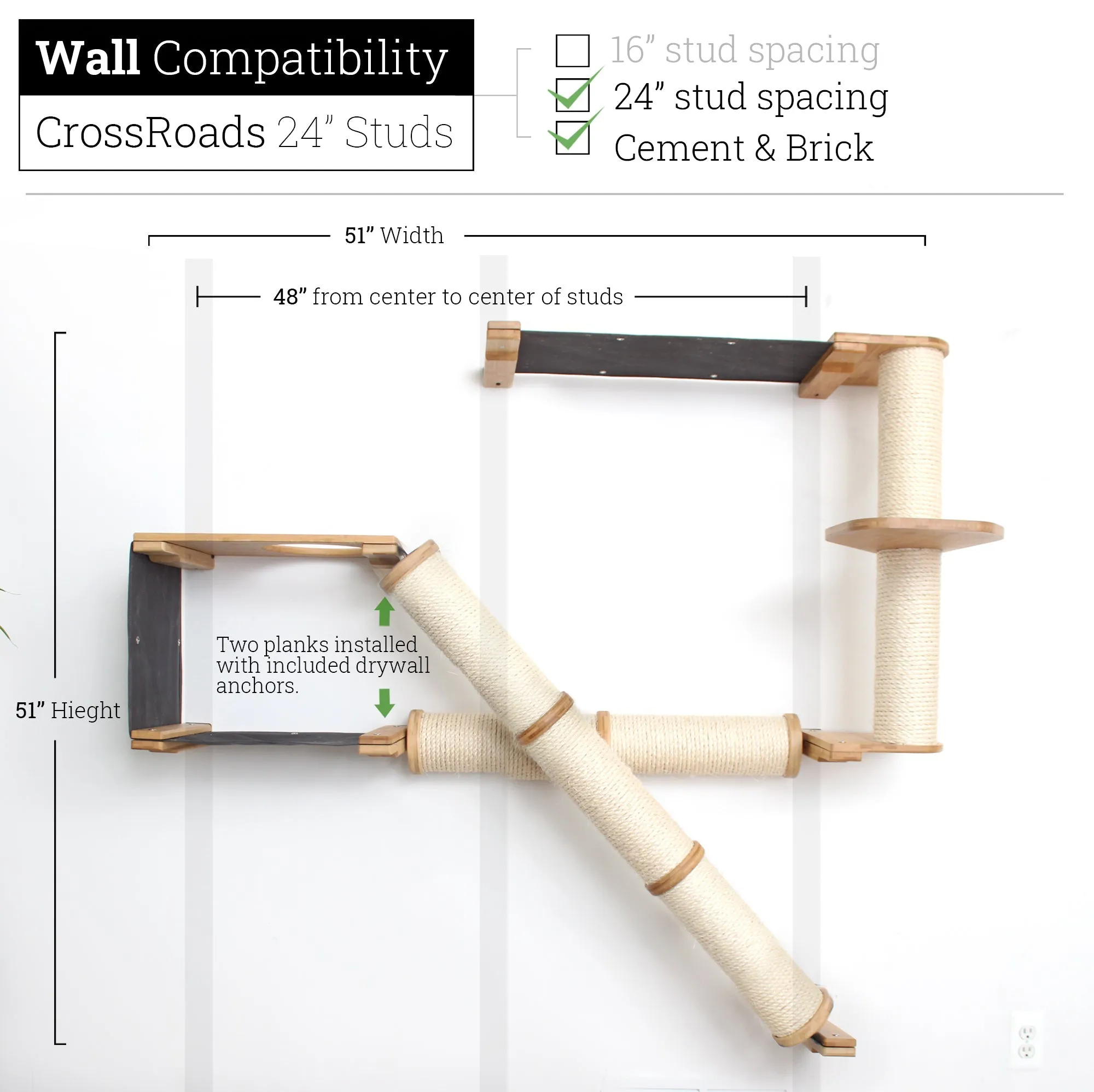 The Crossroads Wall Cat Scratcher - Cat Tree Condo - by Catastrophic Creations