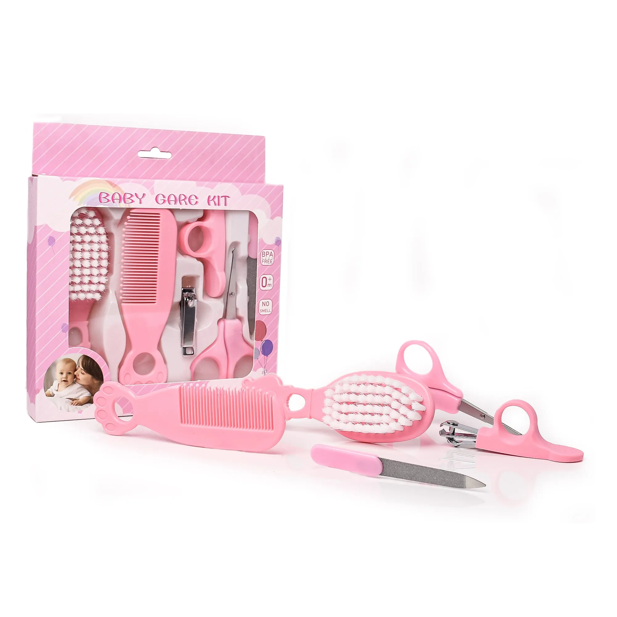 THE LITTLE LOOKERS 5-in-1 Baby Grooming Kit/Manicure Kit for Babies/Infants/Toddler with Scissors, Nail Clipper,Hair Brush, Filer & Comb (Baby Care Kit)