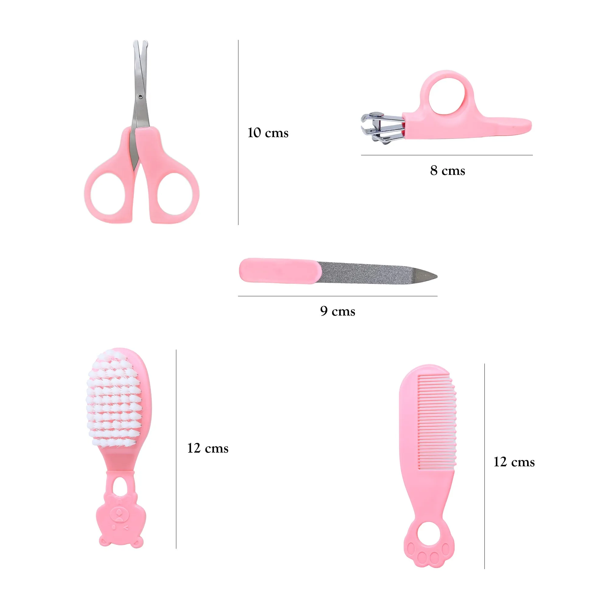THE LITTLE LOOKERS 5-in-1 Baby Grooming Kit/Manicure Kit for Babies/Infants/Toddler with Scissors, Nail Clipper,Hair Brush, Filer & Comb (Baby Care Kit)