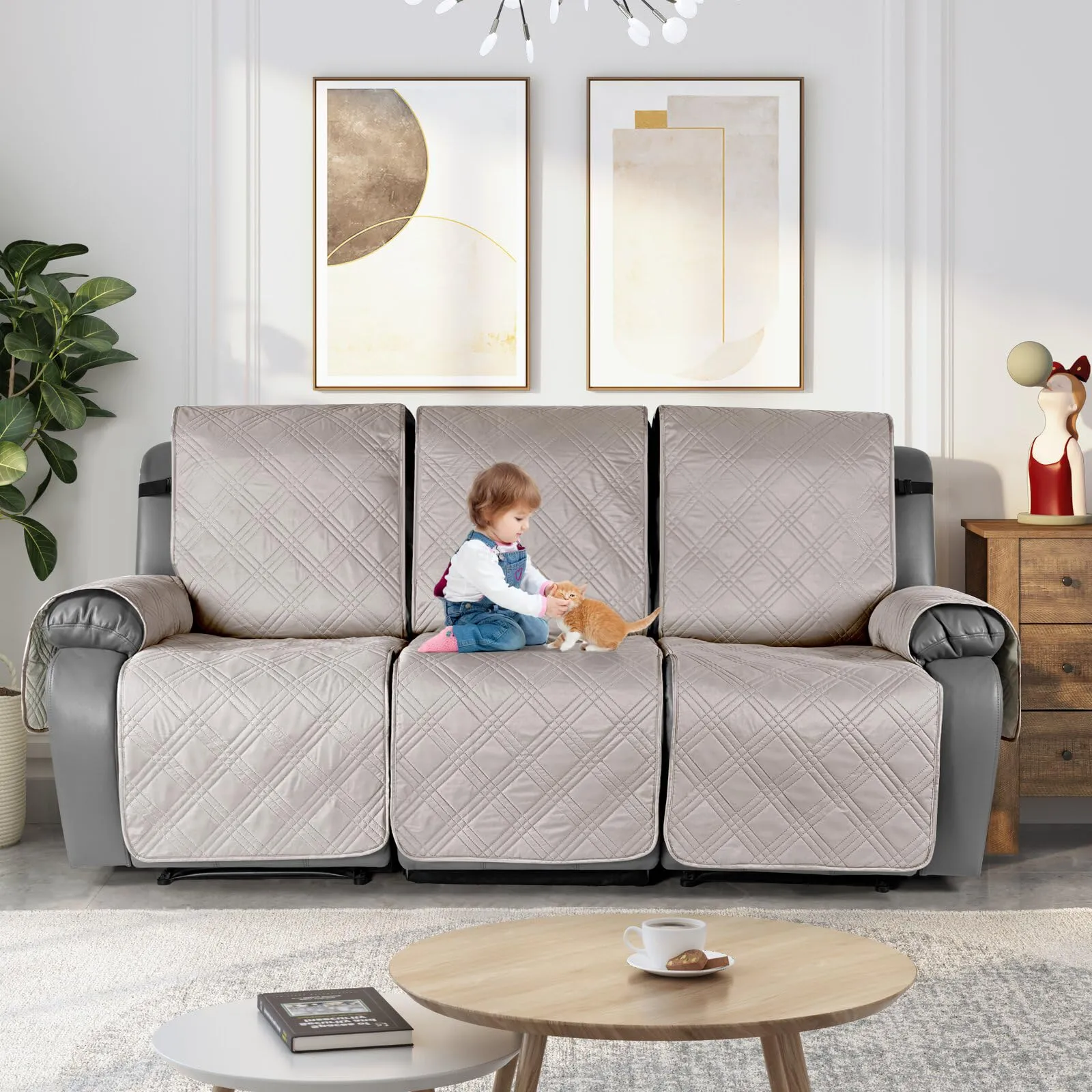 Waterproof Recliner Chair Cover with Double Straps