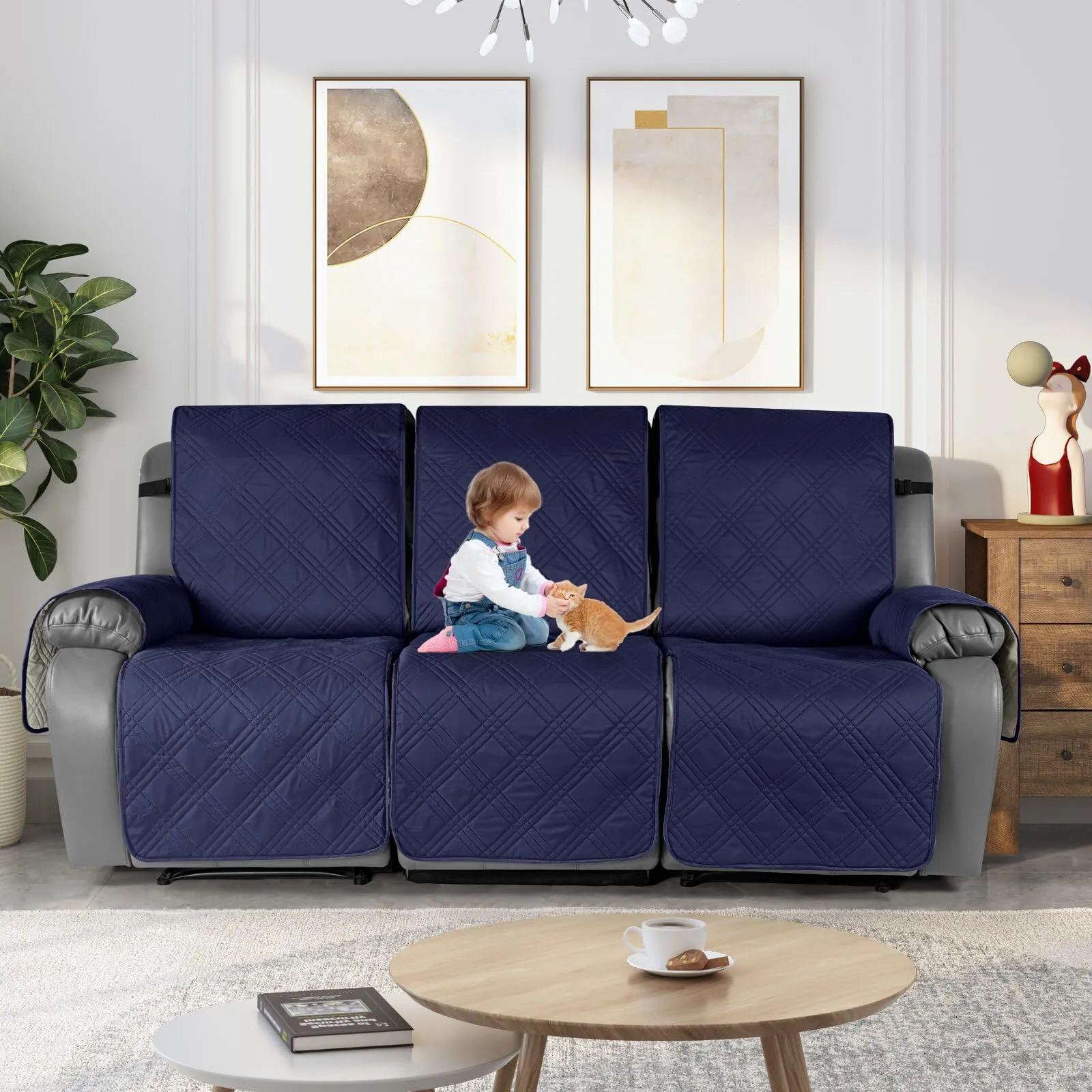 Waterproof Recliner Chair Cover with Double Straps