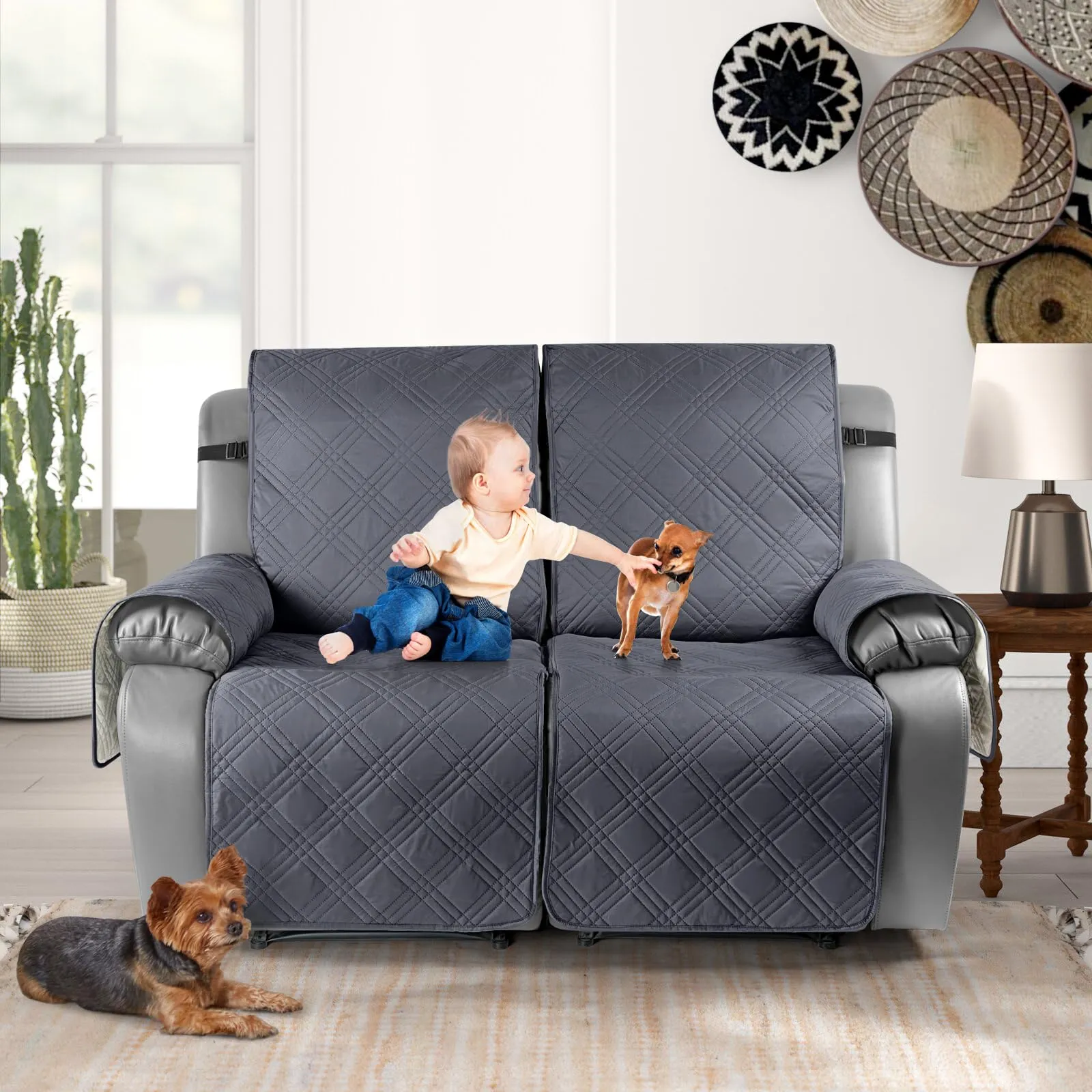 Waterproof Recliner Chair Cover with Double Straps