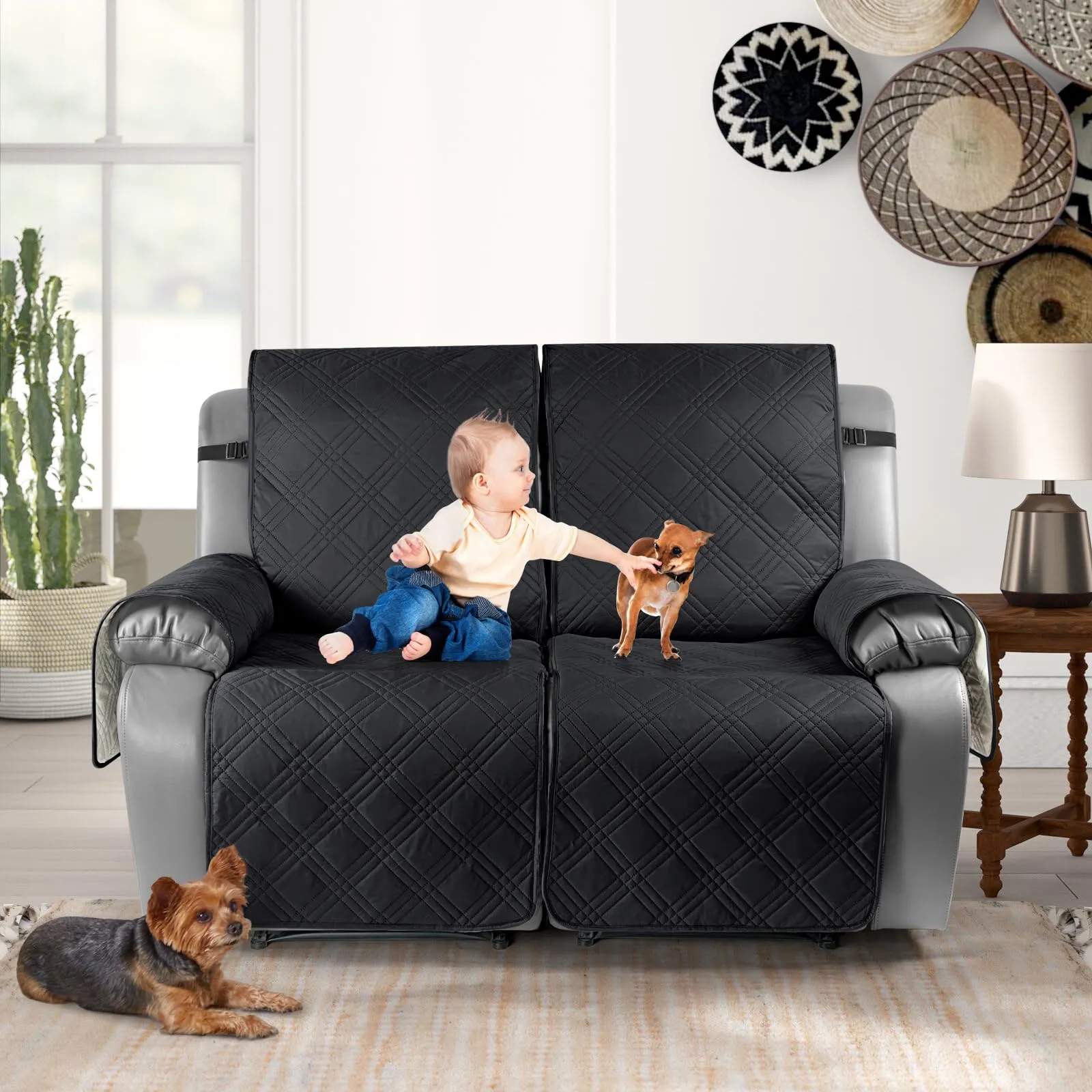 Waterproof Recliner Chair Cover with Double Straps
