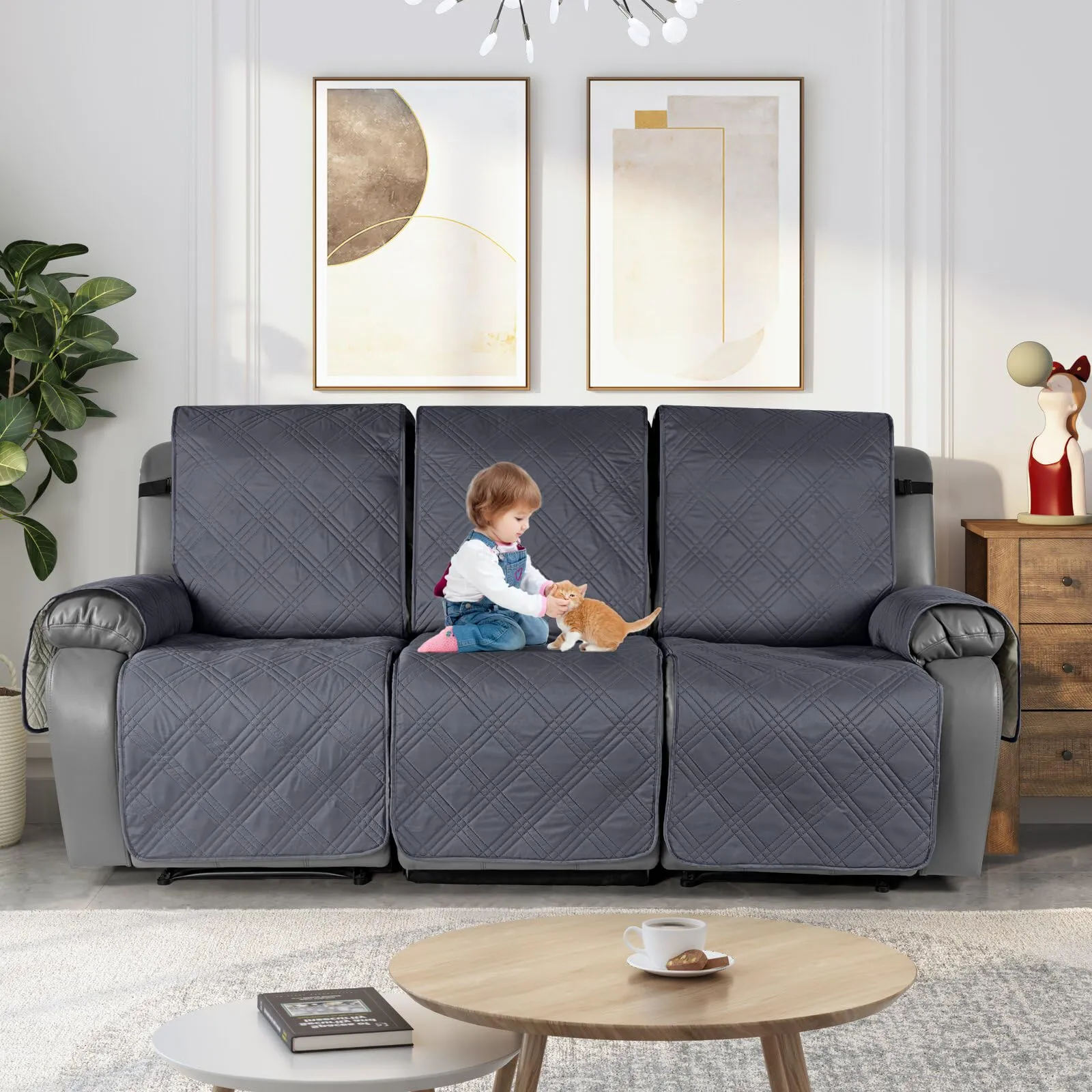 Waterproof Recliner Chair Cover with Double Straps