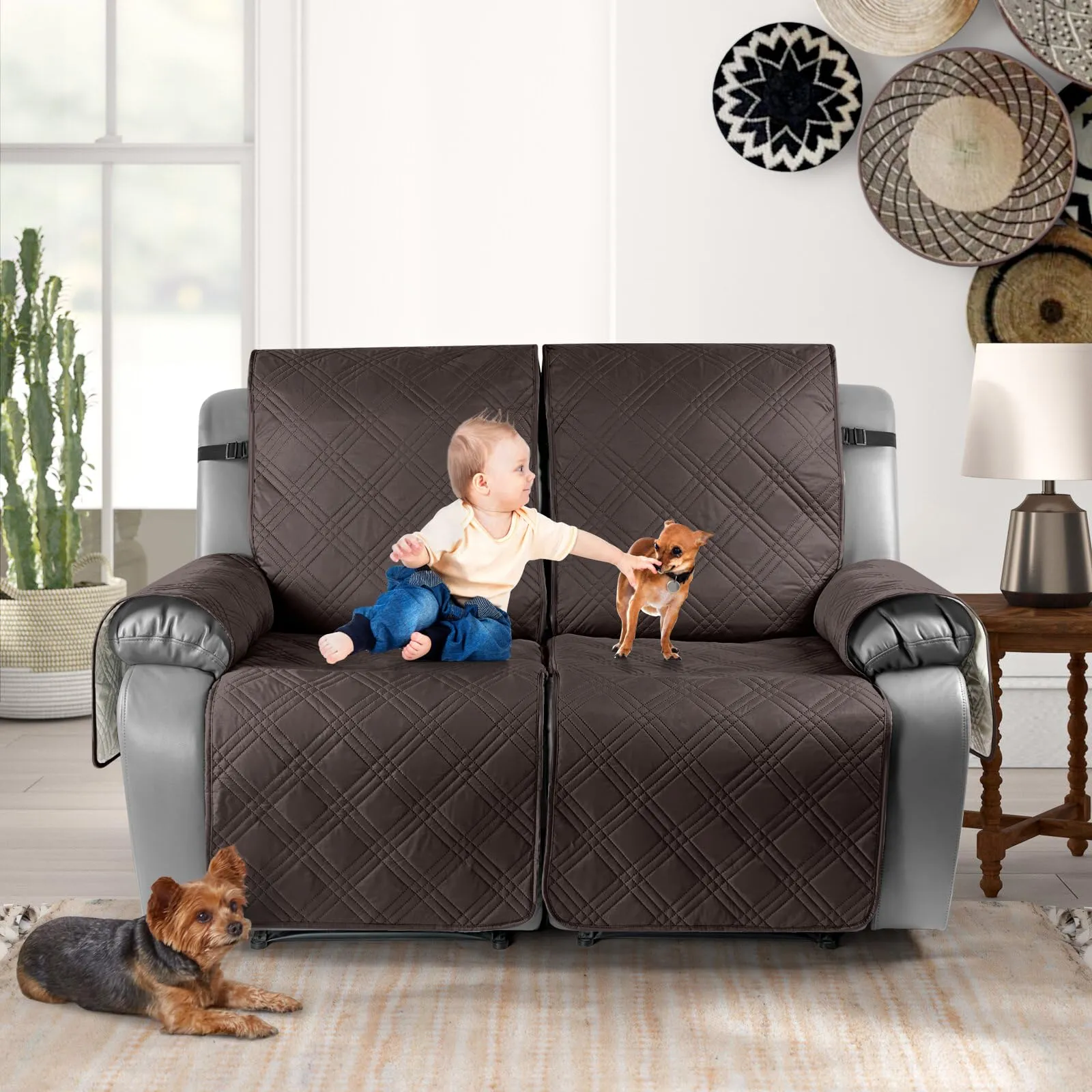Waterproof Recliner Chair Cover with Double Straps
