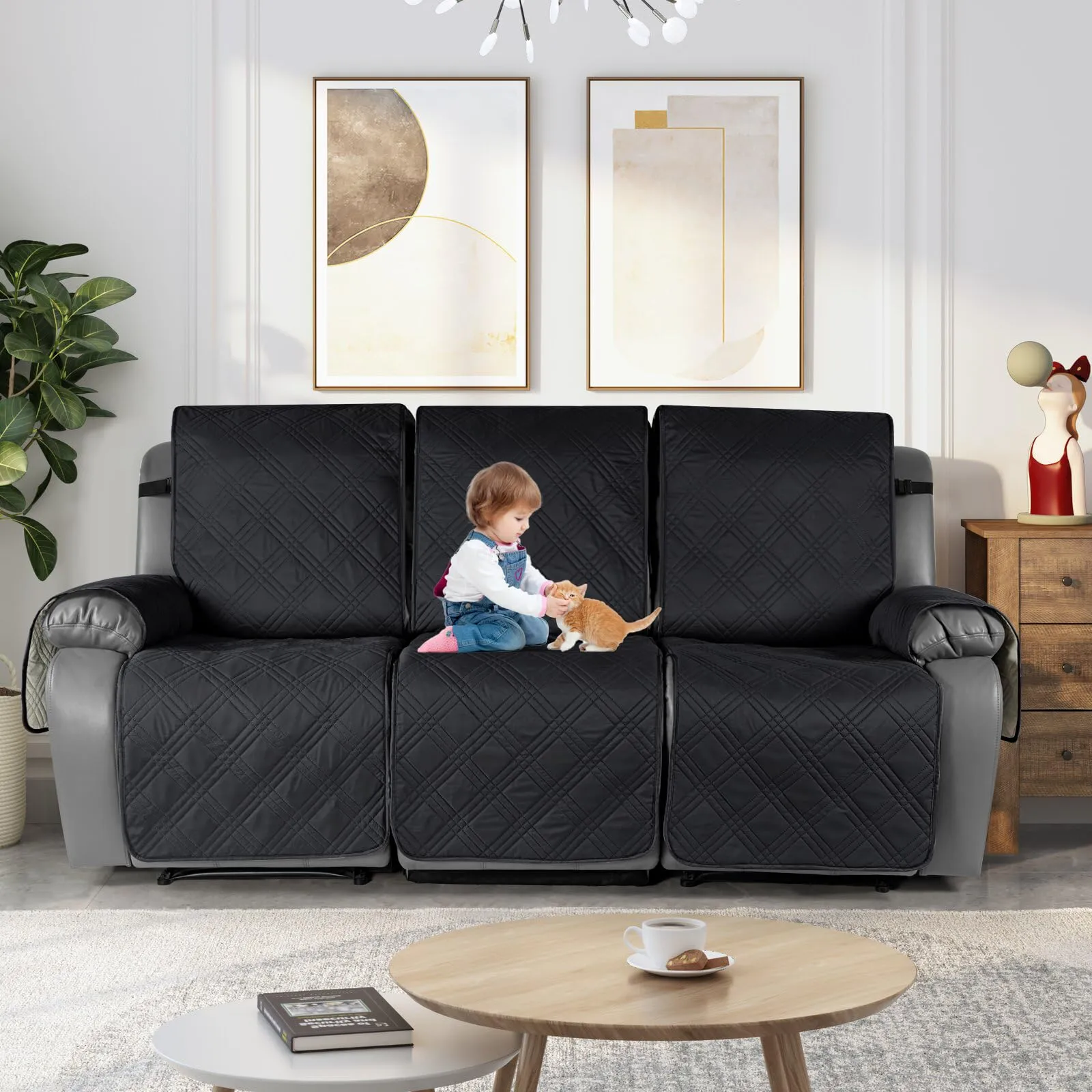 Waterproof Recliner Chair Cover with Double Straps