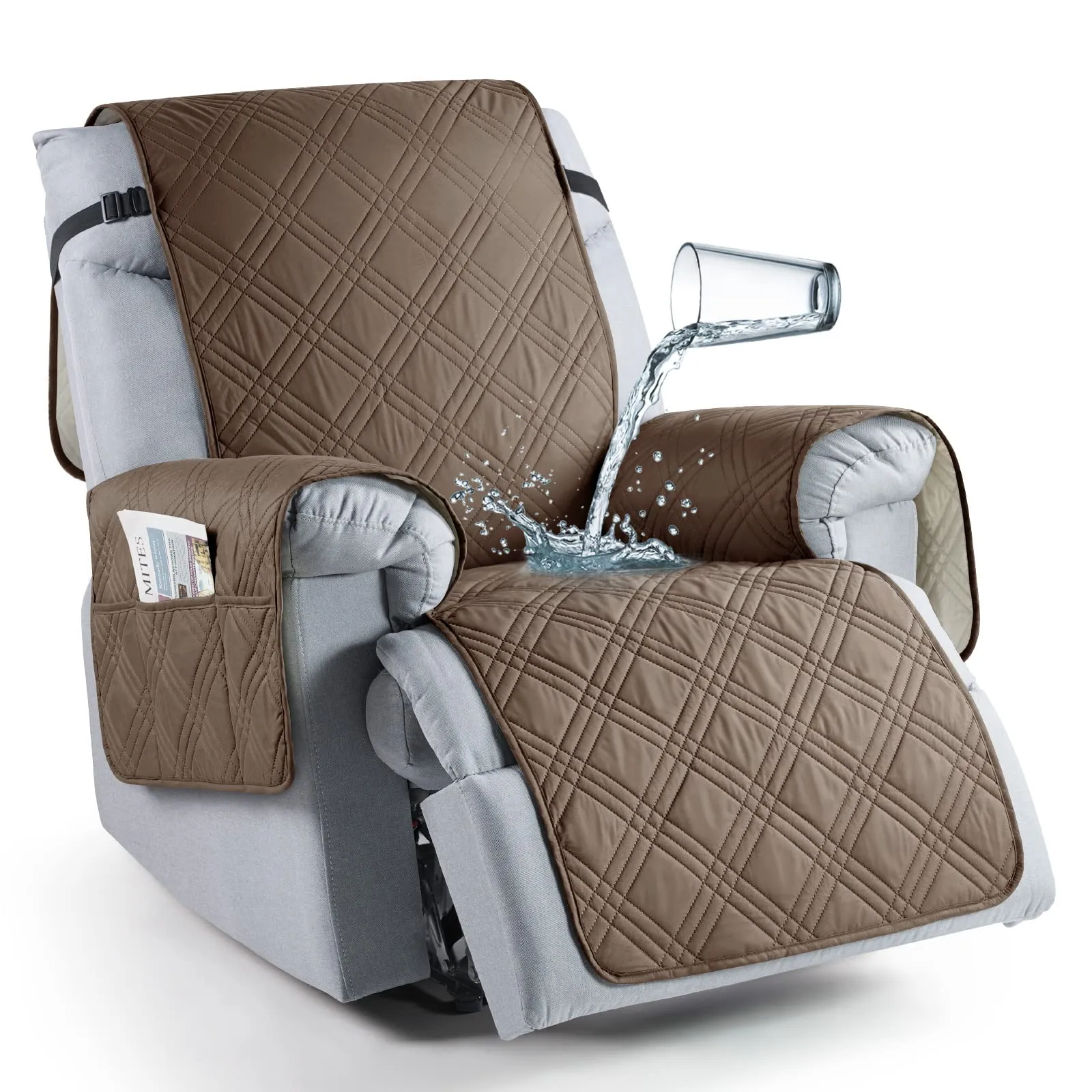 Waterproof Recliner Chair Cover with Double Straps