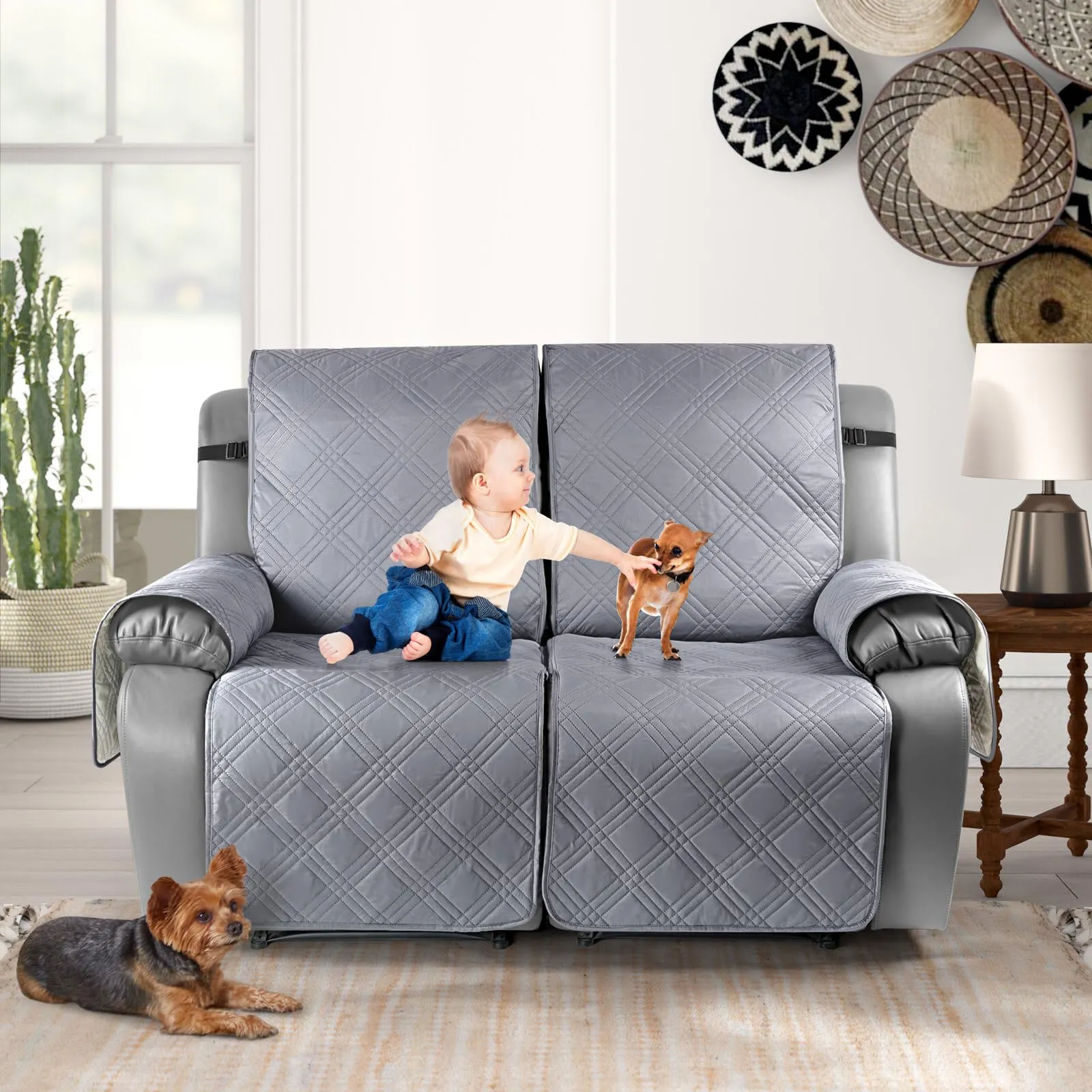 Waterproof Recliner Chair Cover with Double Straps