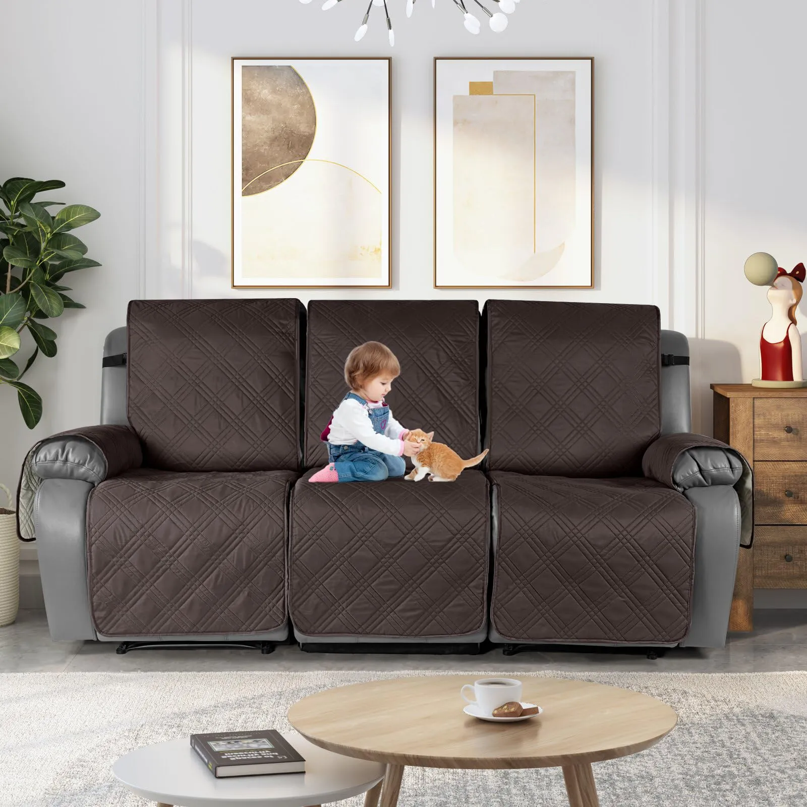 Waterproof Recliner Chair Cover with Double Straps