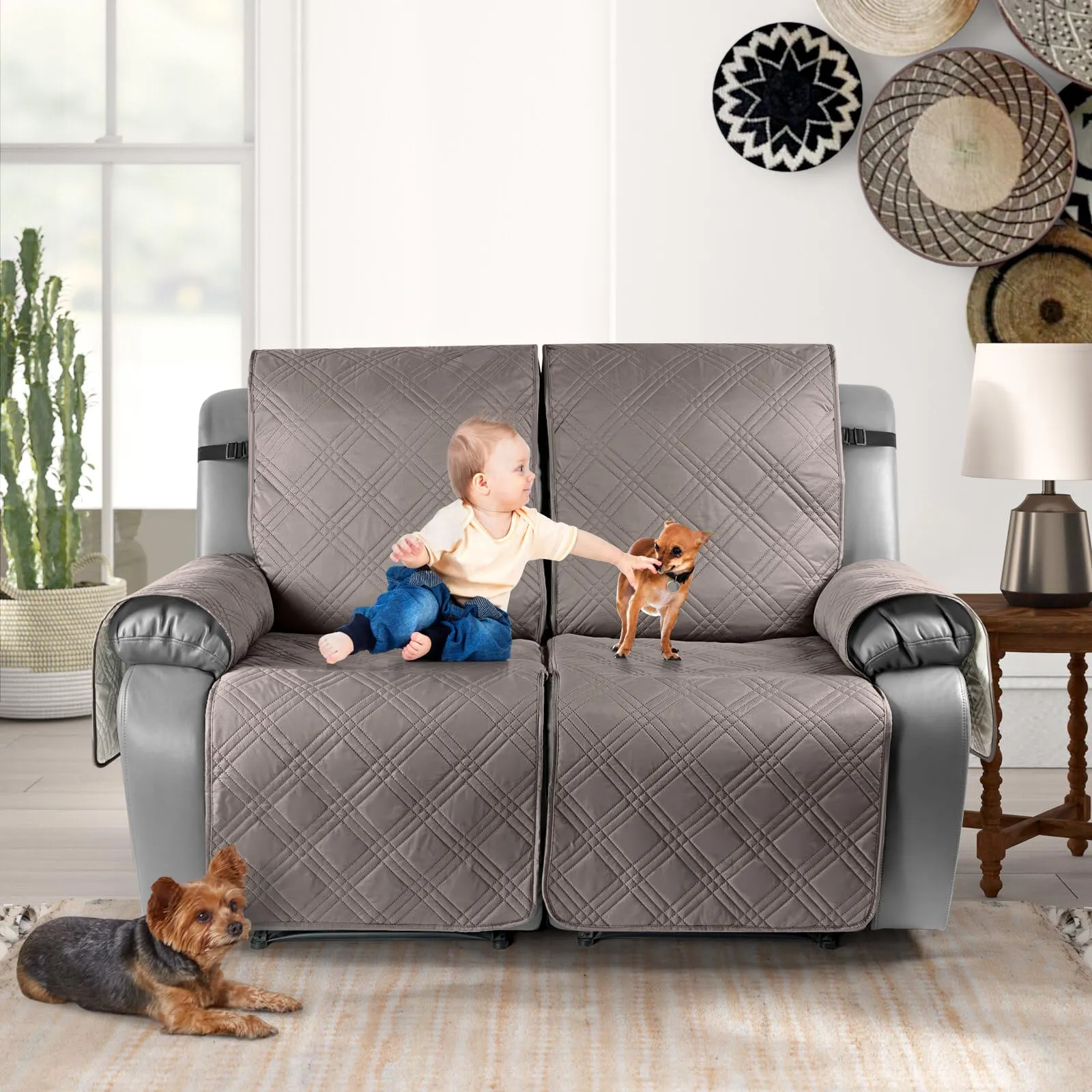 Waterproof Recliner Chair Cover with Double Straps