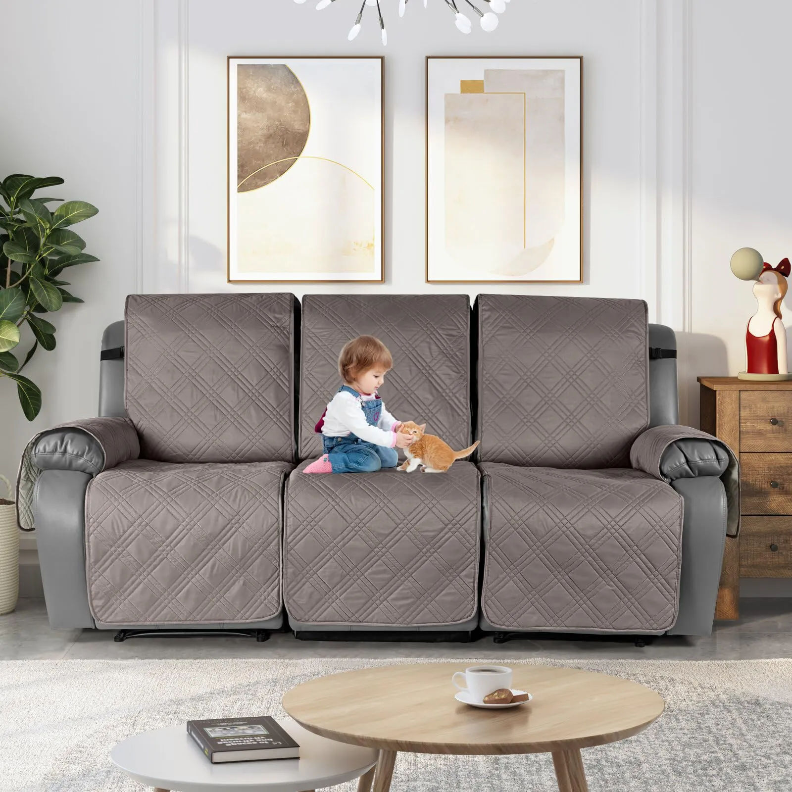 Waterproof Recliner Chair Cover with Double Straps