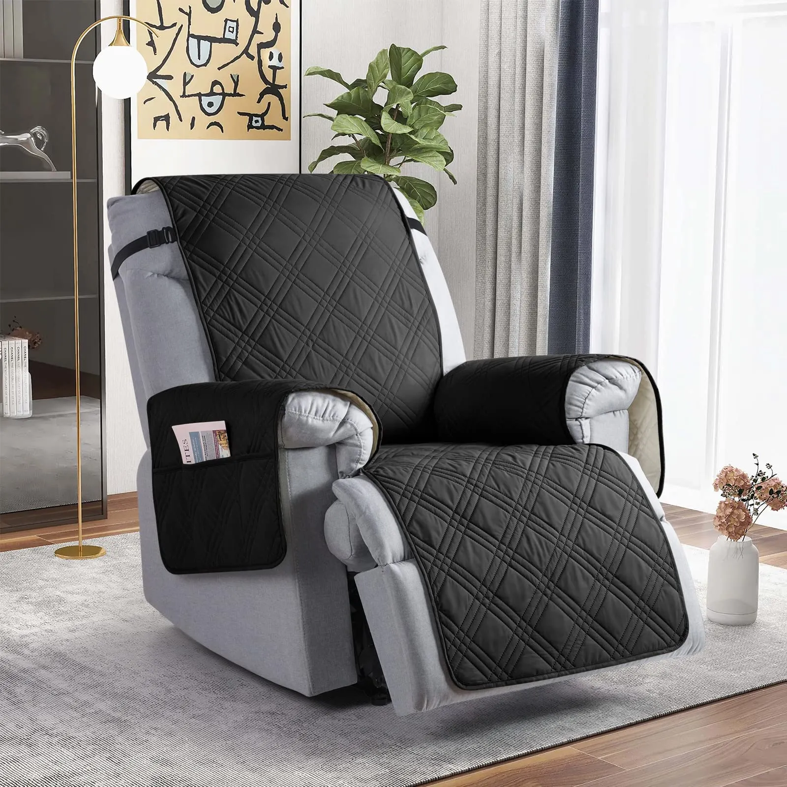 Waterproof Recliner Chair Cover with Double Straps