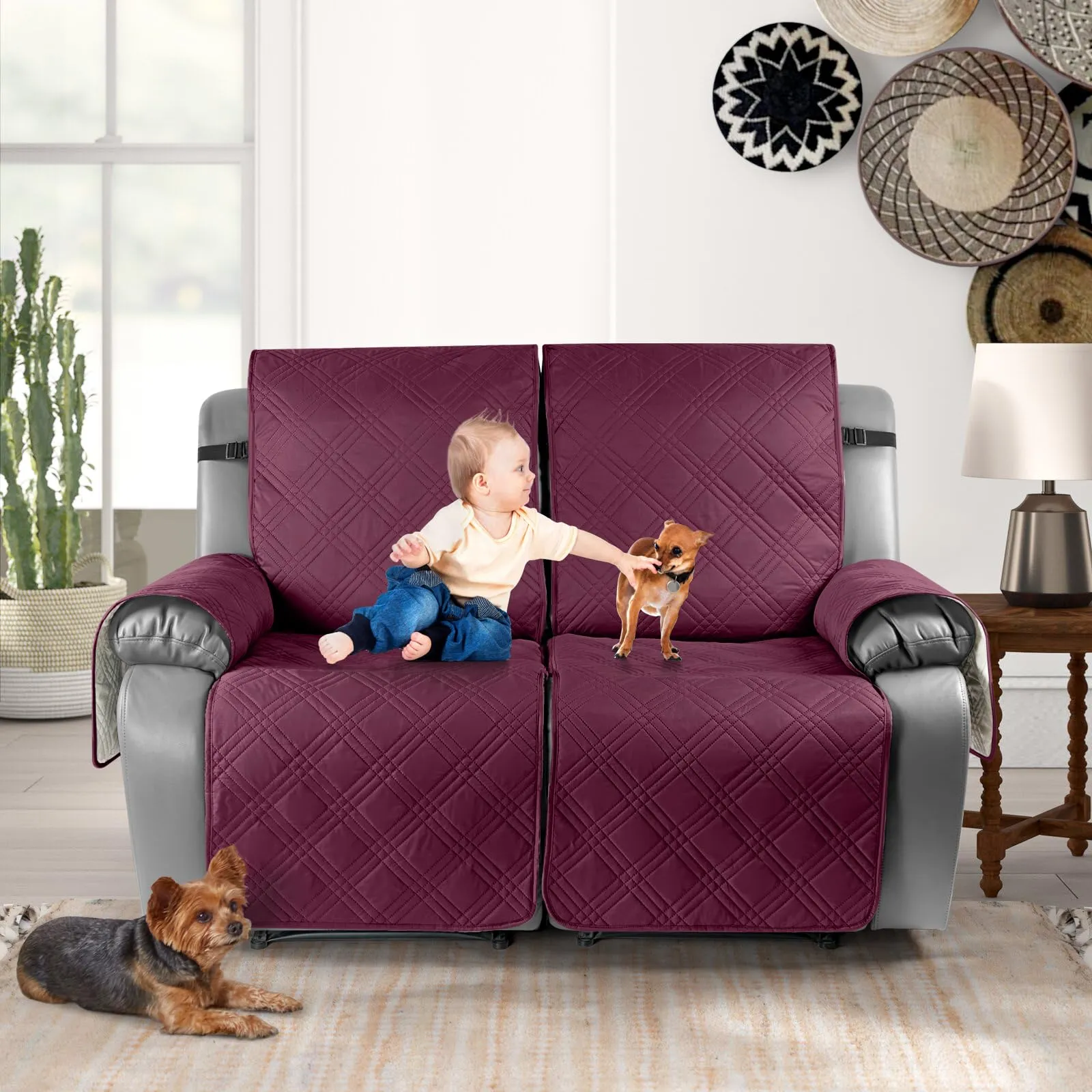 Waterproof Recliner Chair Cover with Double Straps