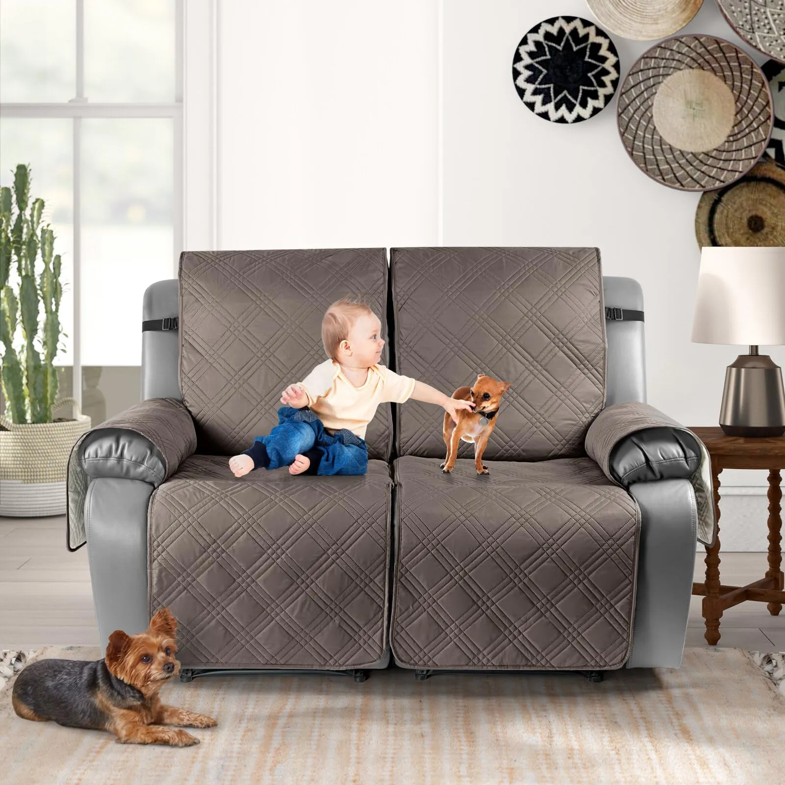 Waterproof Recliner Chair Cover with Double Straps