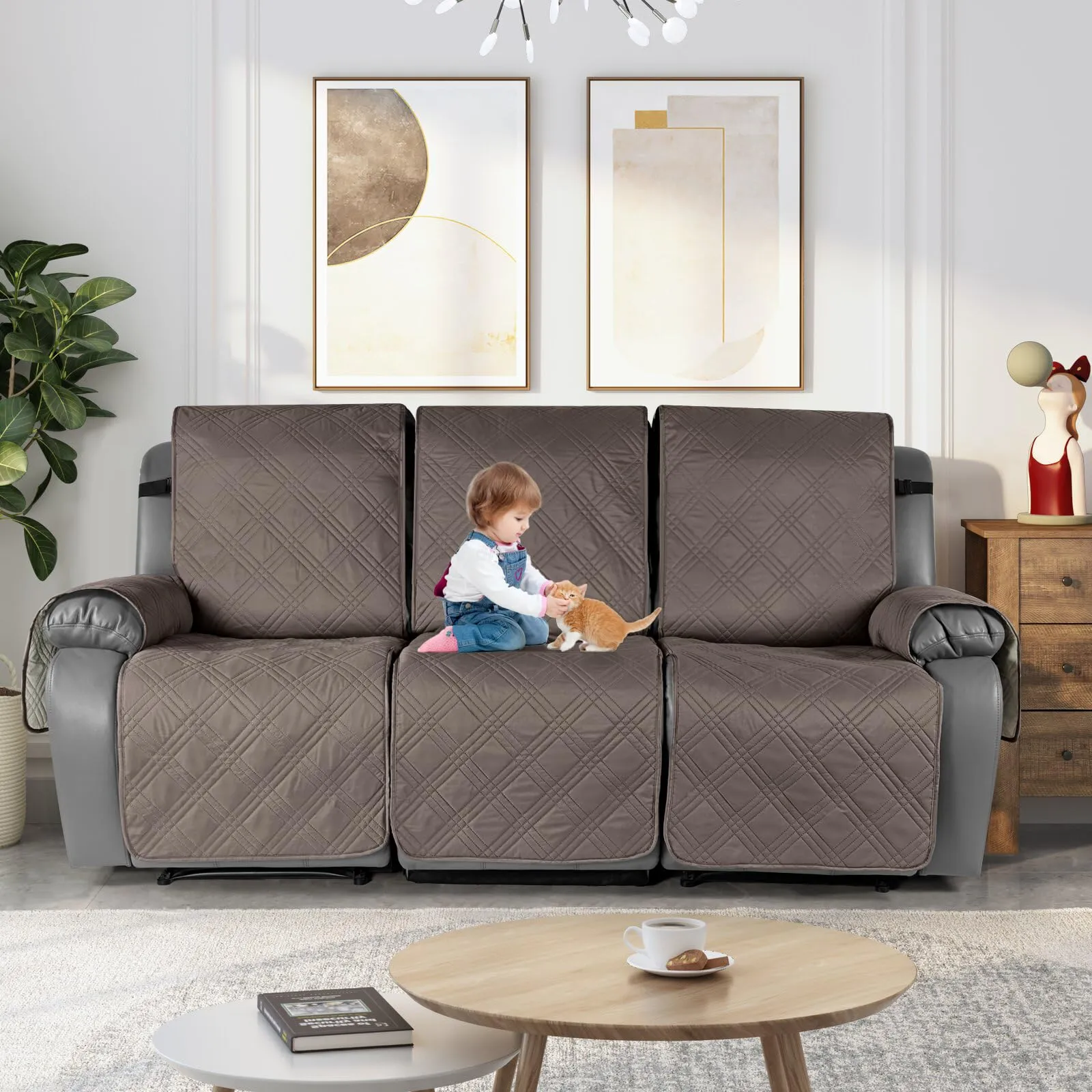 Waterproof Recliner Chair Cover with Double Straps
