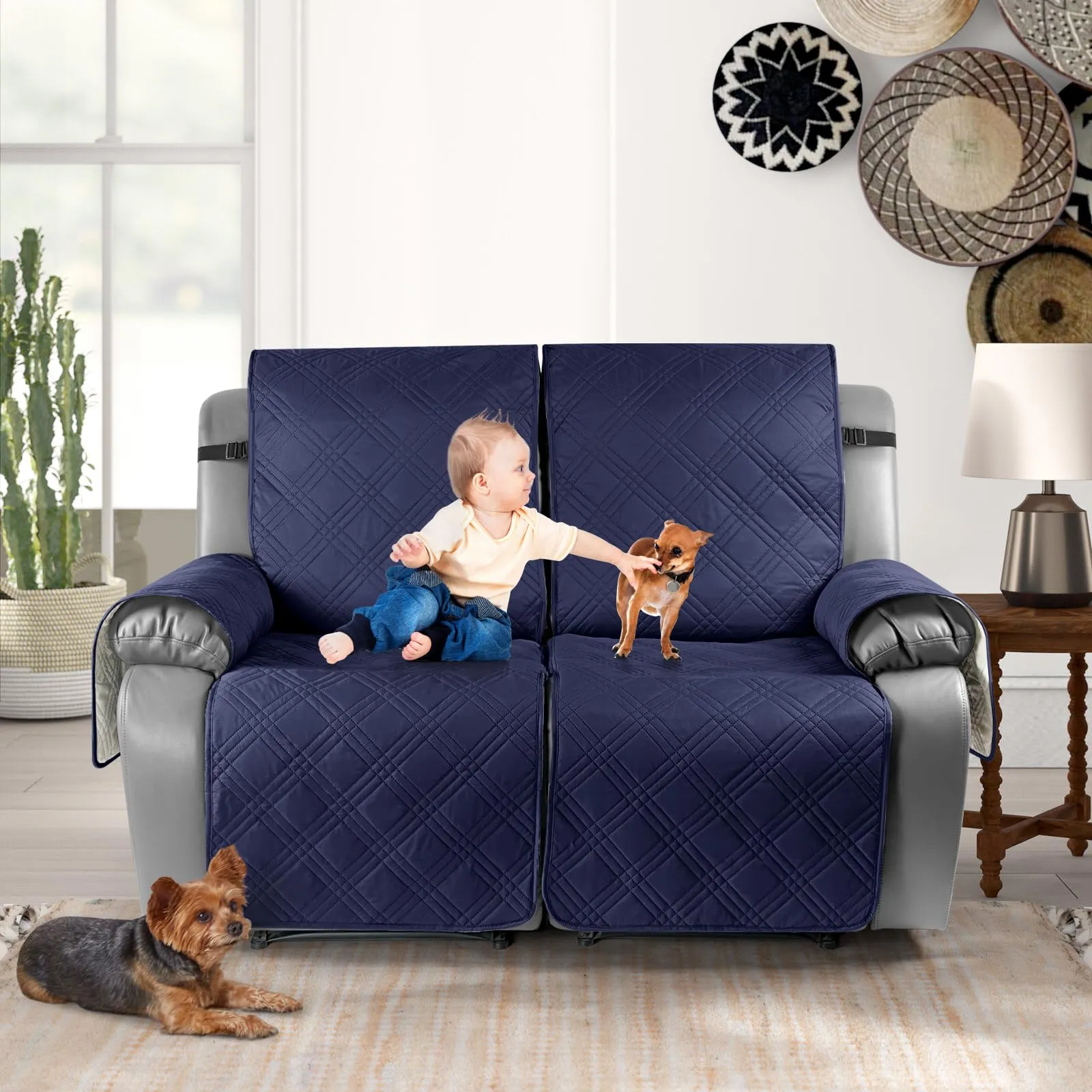 Waterproof Recliner Chair Cover with Double Straps